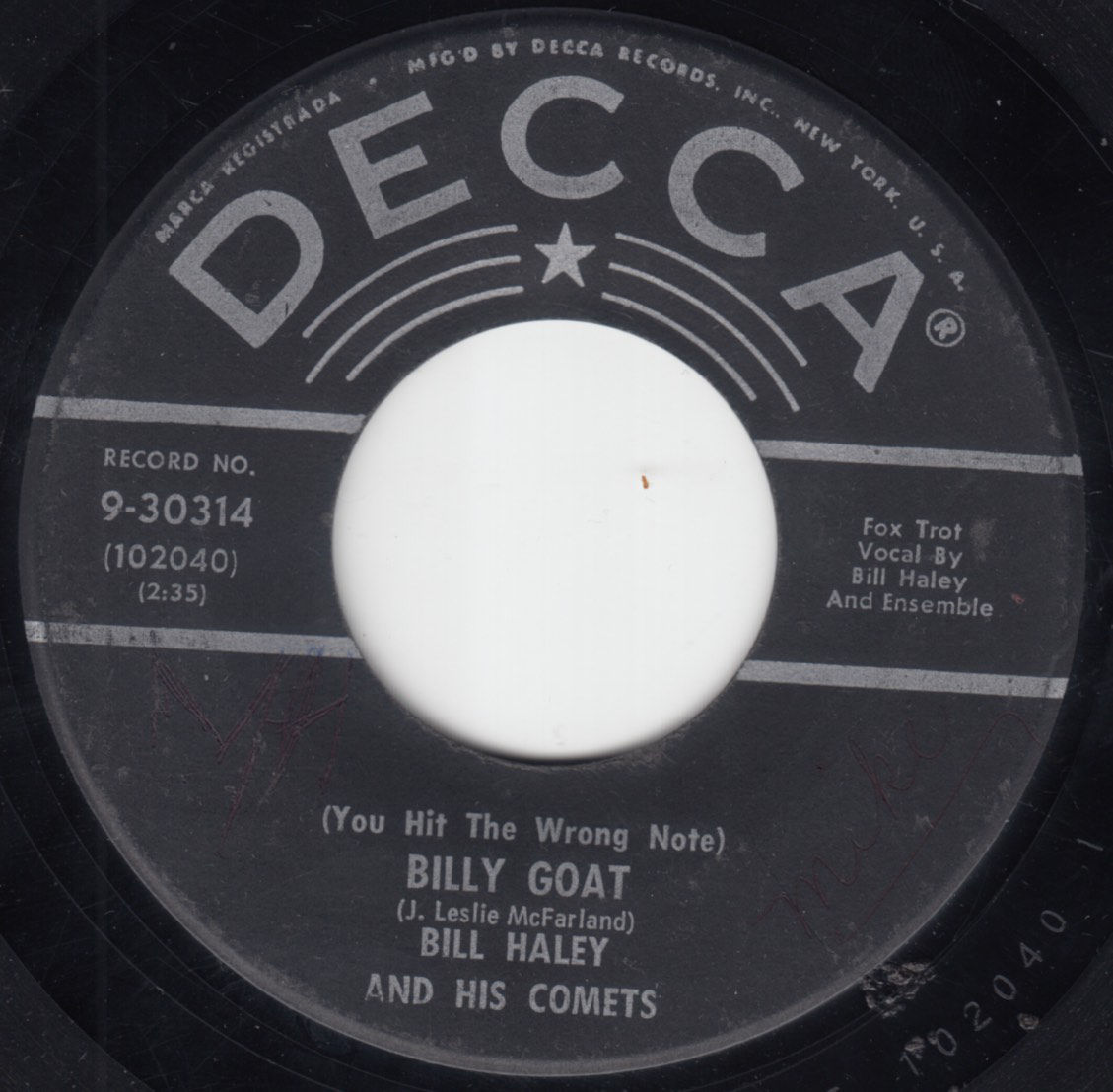 (You Hit The Wrong Note) Billy Goat / Rockin' Rollin' Rover